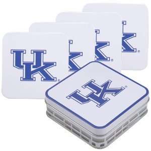  Kentucky Wildcats White 4 Tin and Coaster Set Sports 