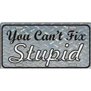  Fun Novelty License Plates   You Cant Fix Stupid Plate Tag 