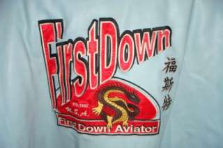   First Down PVC Leather Jacket Strategic Air Command Patch XXL  