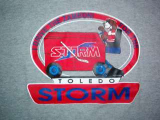 vtg 90s TOLEDO STORM T SHIRT Hockey ECHL Minors Free USA Shipping 