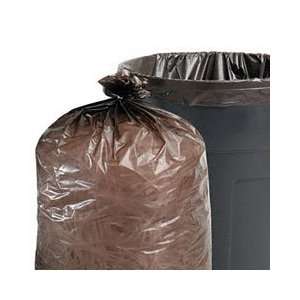    Total Recycled Content Trash Bags, 65 gal, 1.5mil, 50 x 51, Brown 