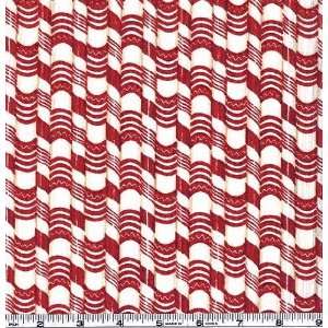  45 Wide Apples and Ginger Candycanes Red/White Fabric By 