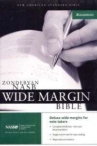 NASB ZONDERVAN WIDE MARGIN BIBLE BURGUNDY LEATHER NEW  