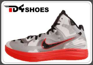 Nike Lunar Hypergamer Fuse Tech Silver Camo Red 2011 Basketball Shoes 