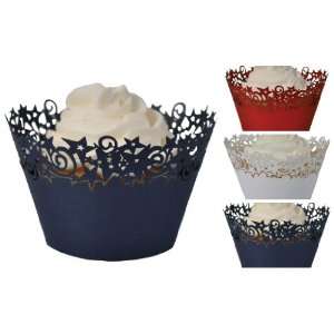  Stars Cupcake Wrappers   Red, White and Blue
