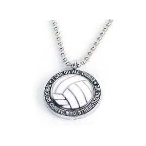  Necklace Enamel Volleyball Pewter 24 Ball Chain 