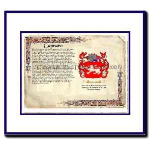  Capraro Coat of Arms/ Family History Wood Framed