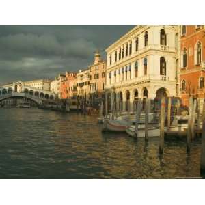  View of Storm Clouds and Boats on the Grand Canal, Venice, Italy 