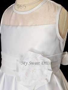 White Flower Girl Dress Sz 4 6 8 10 12   Graduation, First Communion 