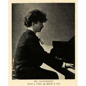  1906 Print Pianist Ignacy Jan Paderewski Portrait Piano 