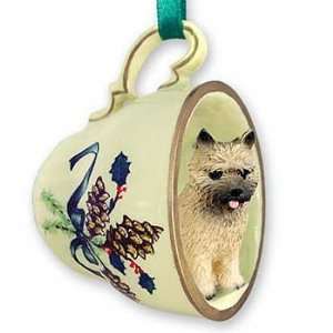  Red Cairn Terrier Teacup Christmas Ornament
