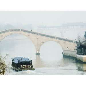 Stone Arched Bridge on Waicheng River with Wumen Bridge Behind, Suzhou 
