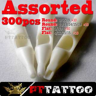 300 Assorted Plastic Disposable Tattoo Tips Nozzles  