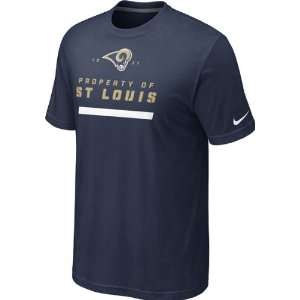 St. Louis Rams Navy Nike Property Of T Shirt  Sports 