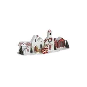  House and Santa Scene Mantel Piece Cardboard and Paper 