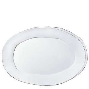  Vietri Lastra White Oval Platter 18.5 x 12.5 in