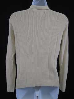 CYNTHIA CYNTHIA STEFFE Beige Knit Button Sweater Sz L  