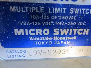   MULTIPLE LIMIT MICRO SWITCH LDV 5202 LDV5202 KITAMURA JIG CENTER 7 CNC