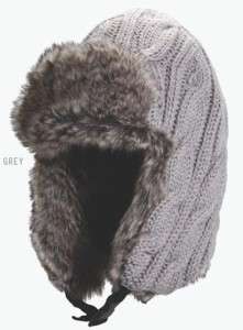 NEW CALLANAN Warm Knit TROOPER Bomber Winter Fleece Lining Faux FUR 