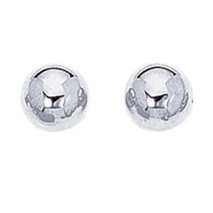  Sterling Silver Button Ball Stud Earrings (6mm) Jewelry