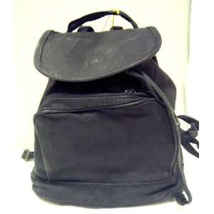  Medium Black Licorice Leather Backpack / Satchel Shoulder 