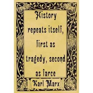   A4 Size Parchment Poster Quotation Karl Marx History