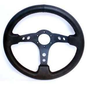  NRG Steering Wheel Deep Dish 3 Inches Black Leather 350mm 