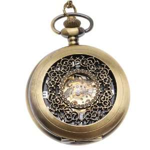  Steampunk Pocket Watch Pendant   Antiqued Brass Mechanical 
