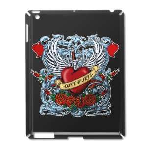  iPad 2 Case Black of Love Hurts with Sword Heart Thorns 