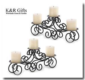 CANDLE HOLDERS Wrought Iron Tuscan Centerpiece NEW  
