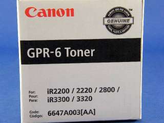 Genuine Canon GPR 6 Toner iR2200 2220 2800 iR3300 3320 NEW  