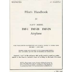  Grumman F8F Aircraft Pilot Manual Grumman Books