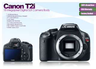 CANON EOS Digital Rebel T2i SLR Camera 4 lens USA SALE 13803123784 