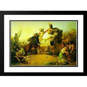  Pizarro Seizing the Inca of Peru 25x29 Framed and Double 