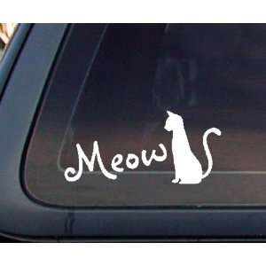  Cat Silhouette Meow for Cat Lovers Car Decal / Sticker 