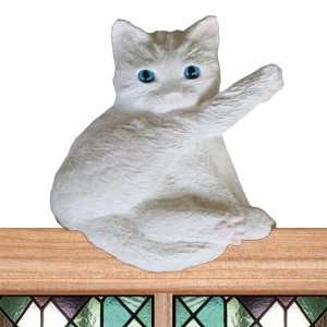  White Itchy Cat Door and Window Topper Collectible 