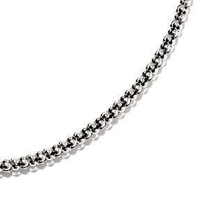  1.8mm Sterling Silver and Rhodium Popcorn Chain for Men or 
