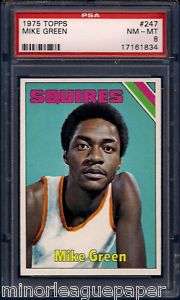 1975 Topps #247 Mike Green ABA Virginia Squires PSA 8  