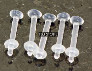 Pc 16g Lip Labrets, Monores Retainers W/Clear O Rings  