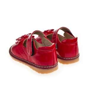 NEW Girls, Toddler Red Leather Lining Squeaky Shoes  