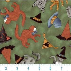  45 Wide Cats and Bats Fabric By The Yard Arts, Crafts 