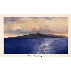 com 1913 Print Sketch Mount Pelee Martinique French Caribbean Islands 