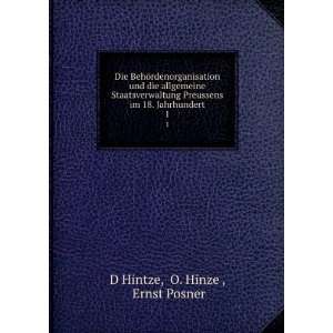   im 18. Jahrhundert. 1 O. Hinze , Ernst Posner D Hintze Books