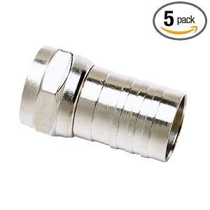   Tel CT732 75 Ohm CATV Male F Connector for RG 6 Standard Cable, 5 Pack