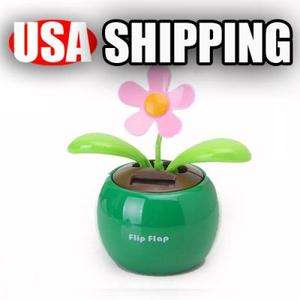   Flip Swing Flap Solar Sun Powered Flower Car Toy Gift US fasts ship
