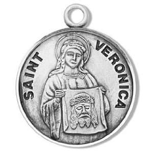  St. Veronica   Sterling Silver Medal (18 Chain 