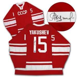 ALEXANDER YAKUSHEV Team CCCP SIGNED Hockey JERSEY   Autographed NHL 