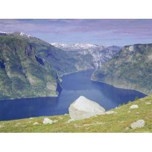 View Over Aurlandsfjord, Western Fjords, Norway, Scandinavia, Europe 