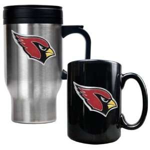  NIB Arizona Cardinals NFL Steel Coffee Travel Mugs Sports 