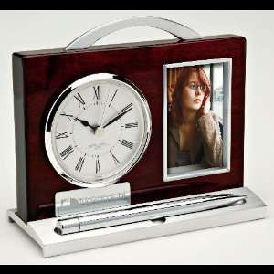  Ec2012 Quercia Ii Wood & Aluminum Clock, Pen and Photo 